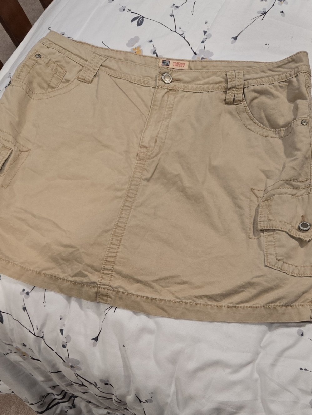 Faded Glory Khaki Utility Cargo Mini Skirt